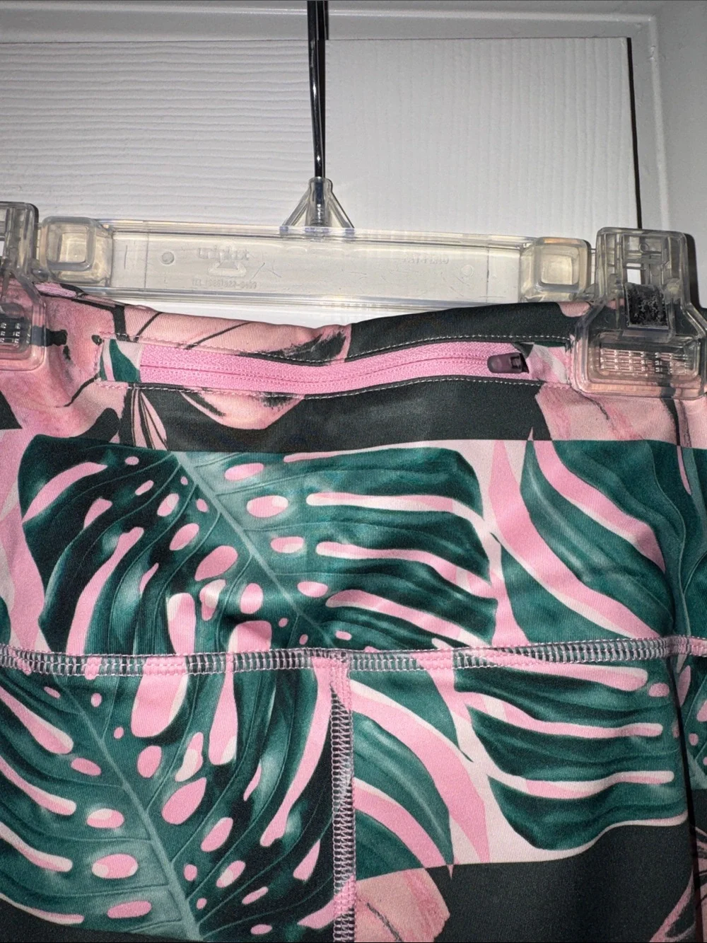 Nike Pink and Green Tropical Leaf Leggings